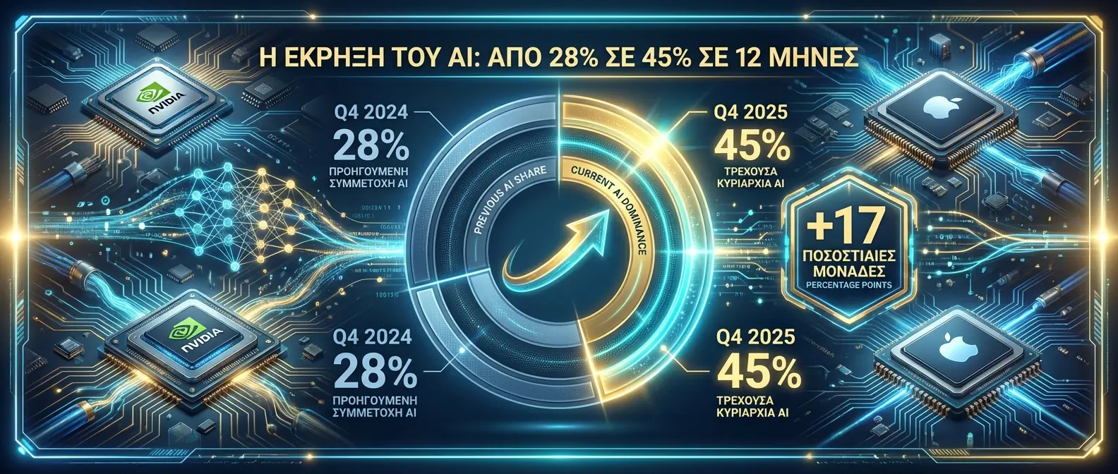 Infographic: Η έκρηξη της ζήτησης AI chips και η κυριαρχία της TSMC στην αγορά