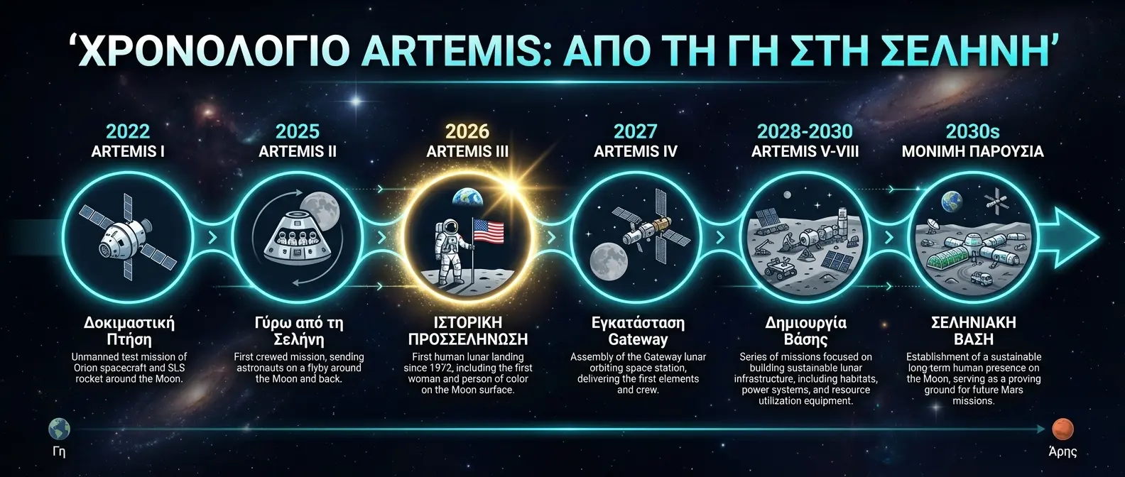 Χρονολόγιο Artemis - Από τη Γη στη Σελήνη