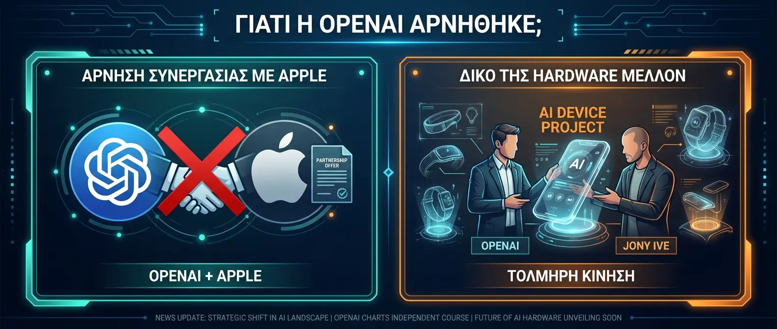 OpenAI logo with red X symbol showing rejection of Apple's Siri integration offer