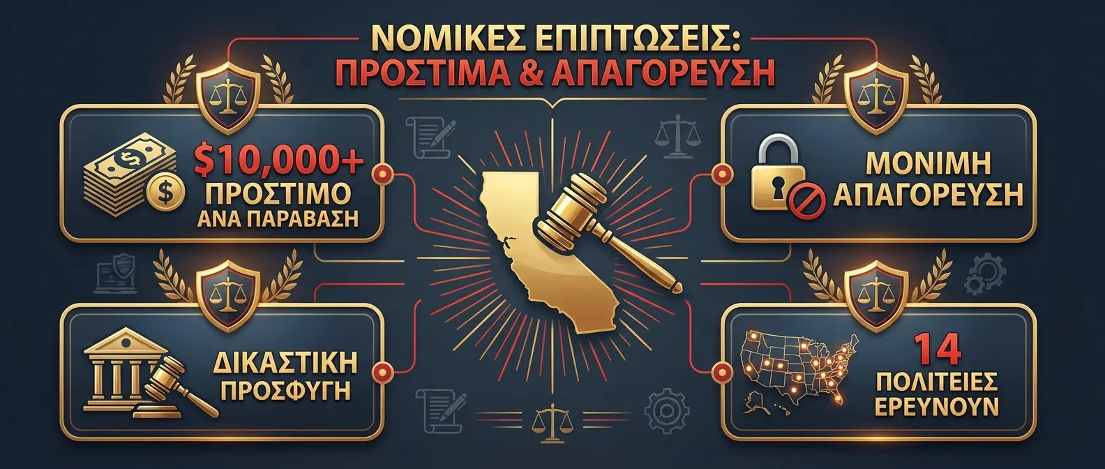 Potential legal consequences including fines and platform bans for AI violations