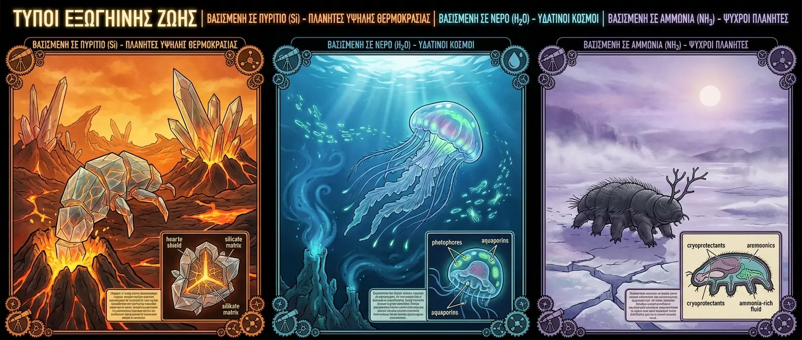 Διάφοροι τύποι εξωγήινης ζωής στο σύμπαν