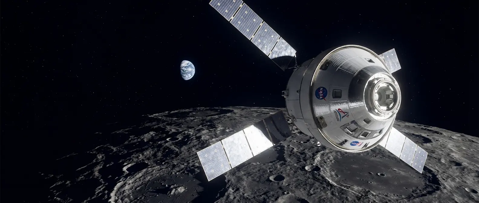 Lunar surface photographed by Orion spacecraft during uncrewed Artemis I flyby