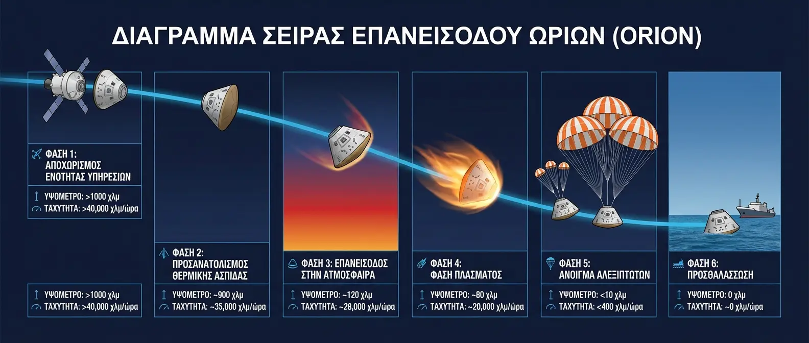 Διάγραμμα επανεισόδου του Orion στην ατμόσφαιρα
