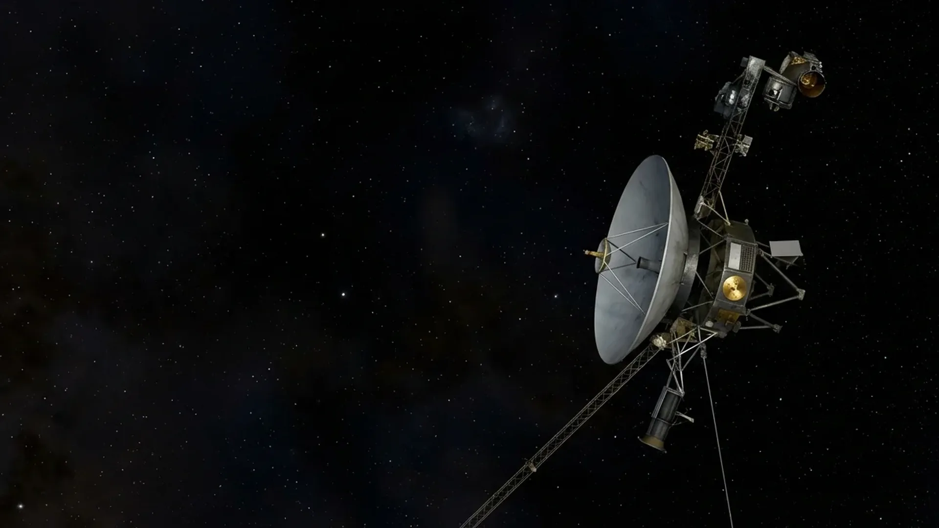 Voyager 1 spacecraft traversing the outer reaches of our solar system