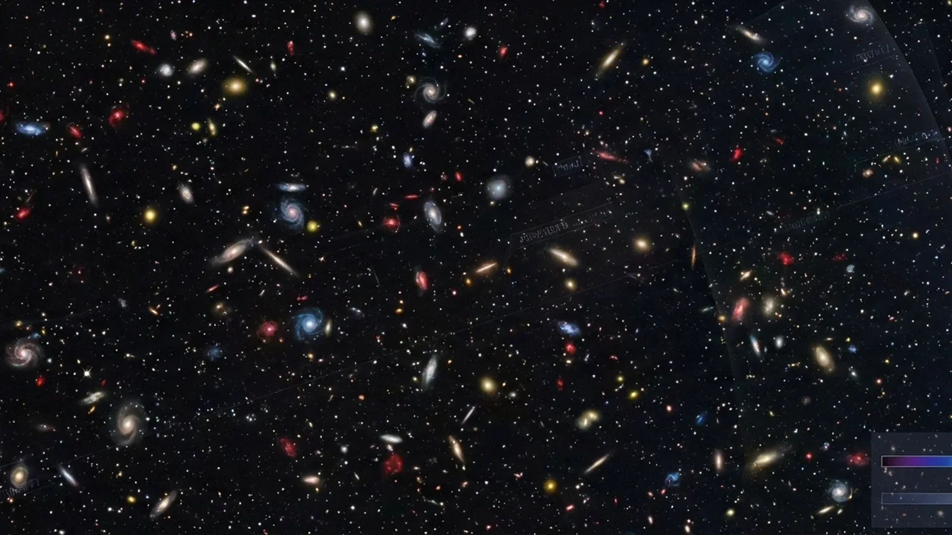 Illustration of the cosmic distance ladder showing measurement methods from parallax to supernovae across galactic distances