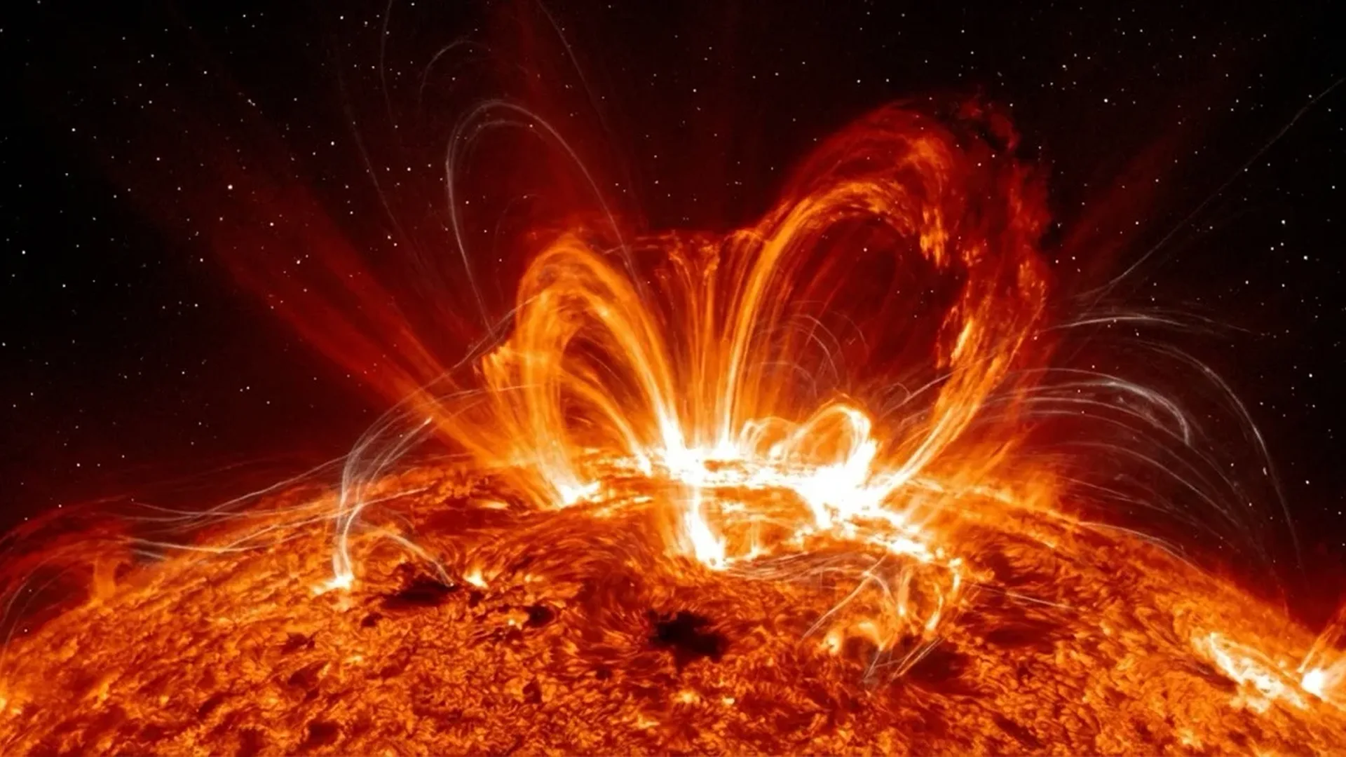 AI-powered solar storm prediction system analyzing space weather data in real-time