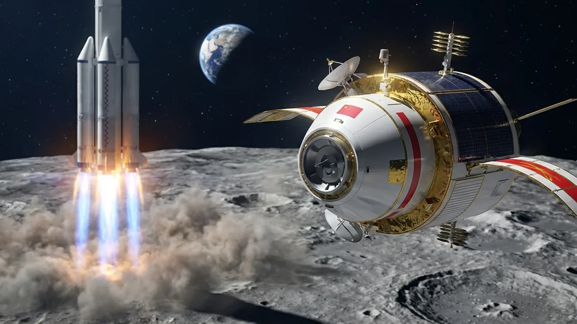 China's Chang'e lunar rover on the Moon's surface showcasing advanced space technology and exploration capabilities