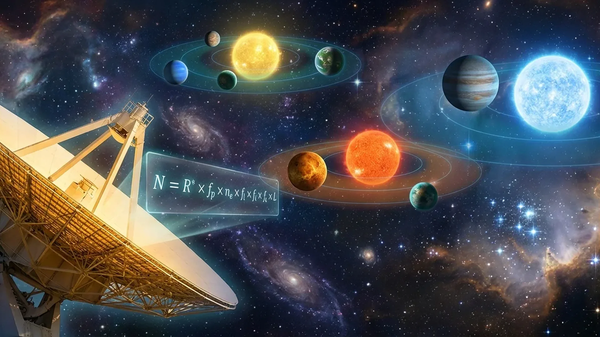 Artist's concept of potential alien life forms in the universe