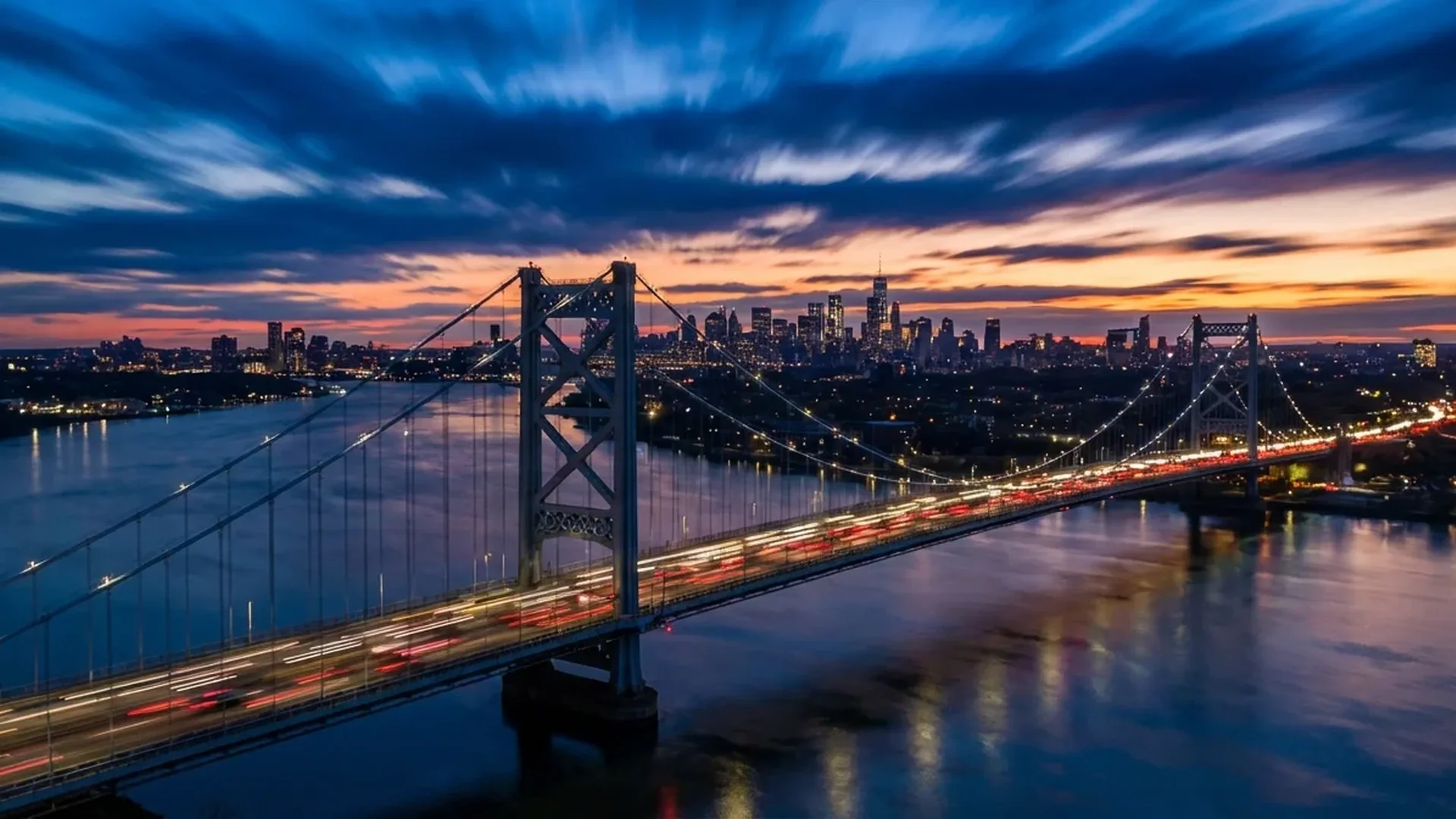 DJI drone capturing aerial hyperlapse footage over cityscape with intelligent flight mode interface