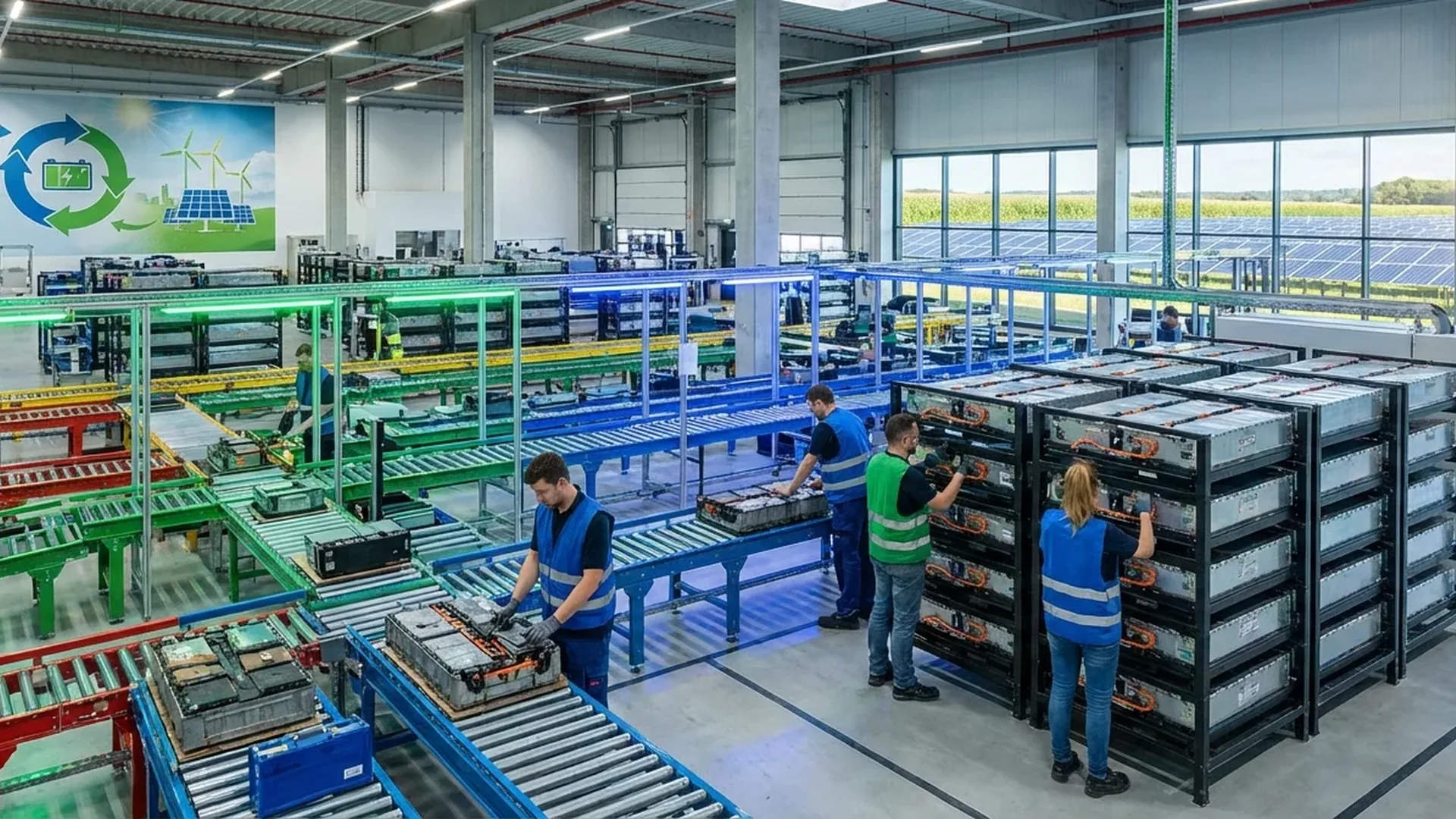 Δεύτερη ζωή μπαταριών EV σε σταθμό αποθήκευσης ενέργειας με ηλιακά πάνελ