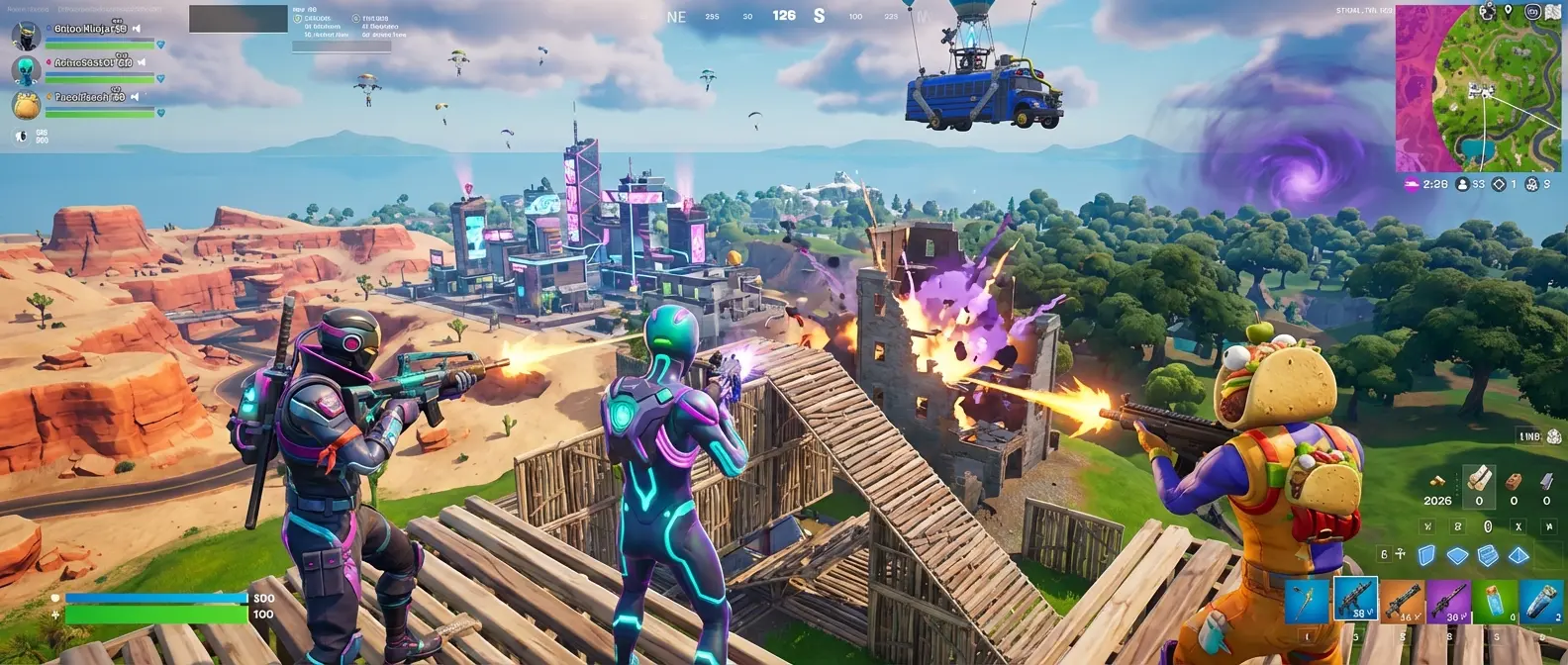 Fortnite Battle Royale gameplay με νέα χαρακτηριστικά 2026