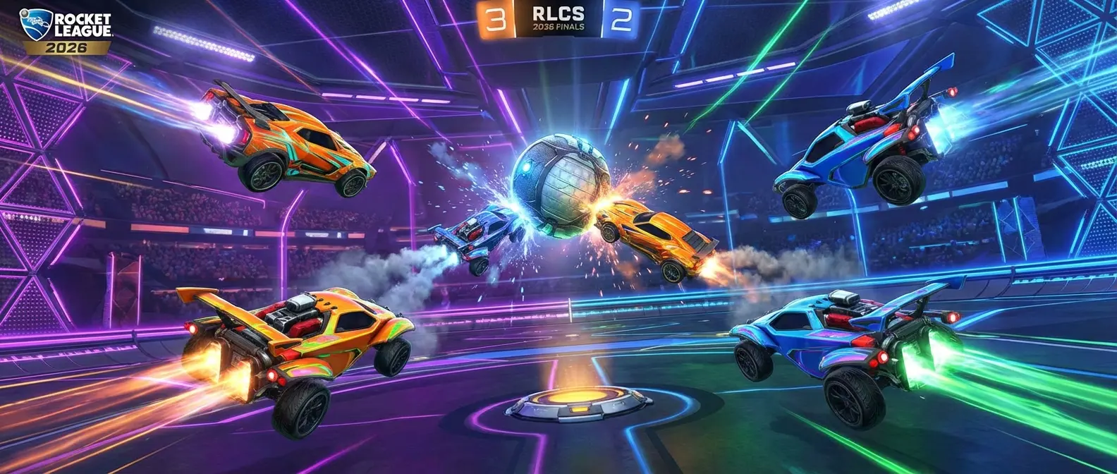 Rocket League car soccer gameplay με tournament modes