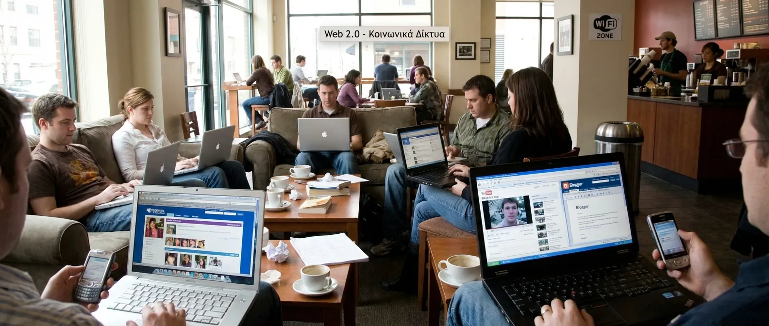 Web 2.0 2000s - Social media και coffee shops