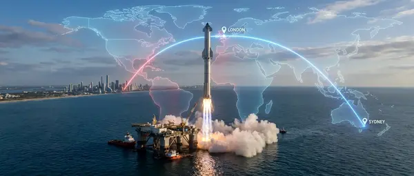 Starship Point-to-Point: London to Sydney in 60 Minutes