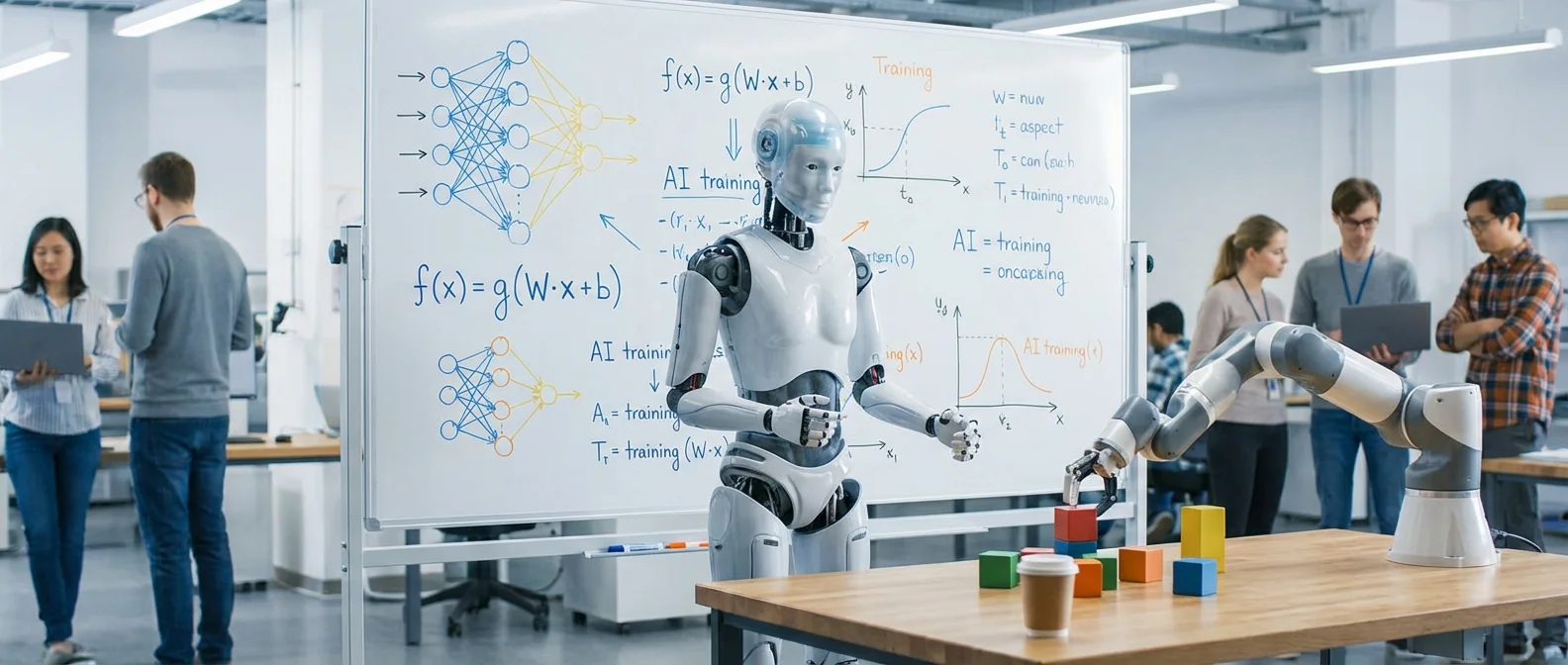 Robot learning through machine learning algorithms in virtual simulation environment