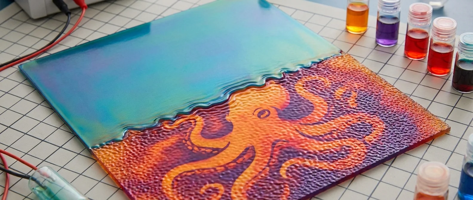 Octopus-inspired synthetic hydrogel skin demonstrating shape-changing and image-revealing capabilities