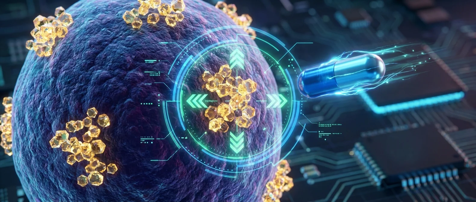 Microscopic view of bacterial biofilm being destroyed by sugar-targeting enzymes, showing the breakdown of protective bacterial coating