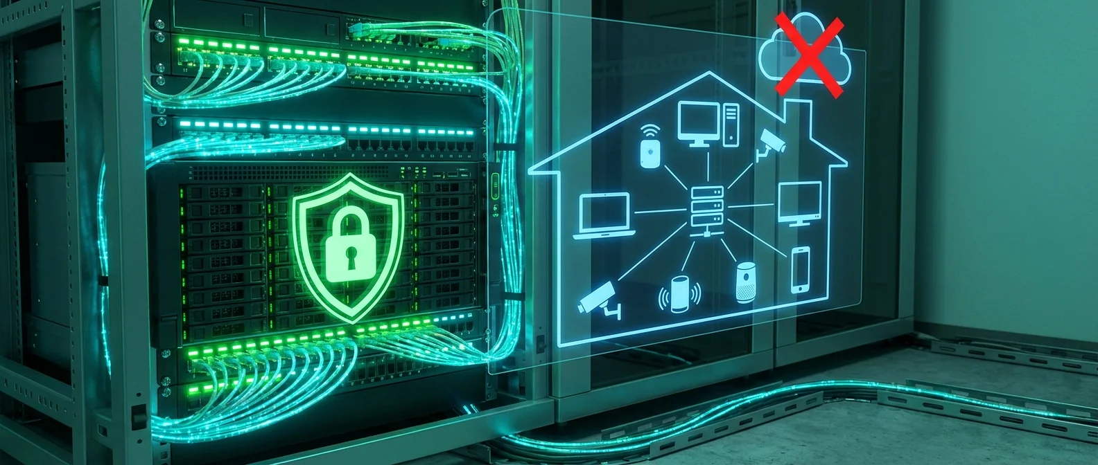 Home Assistant dashboard showing local smart home control interface without cloud dependency