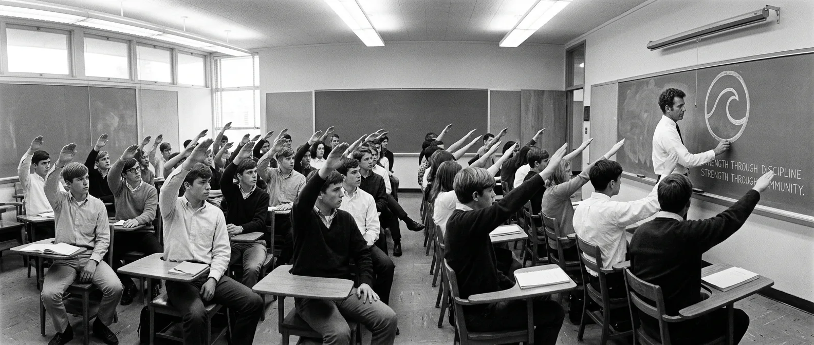 Ο καθηγητής Ron Jones κατά τη διάρκεια του πειράματος The Third Wave το 1967 στο λύκειο Cubberley της Καλιφόρνια