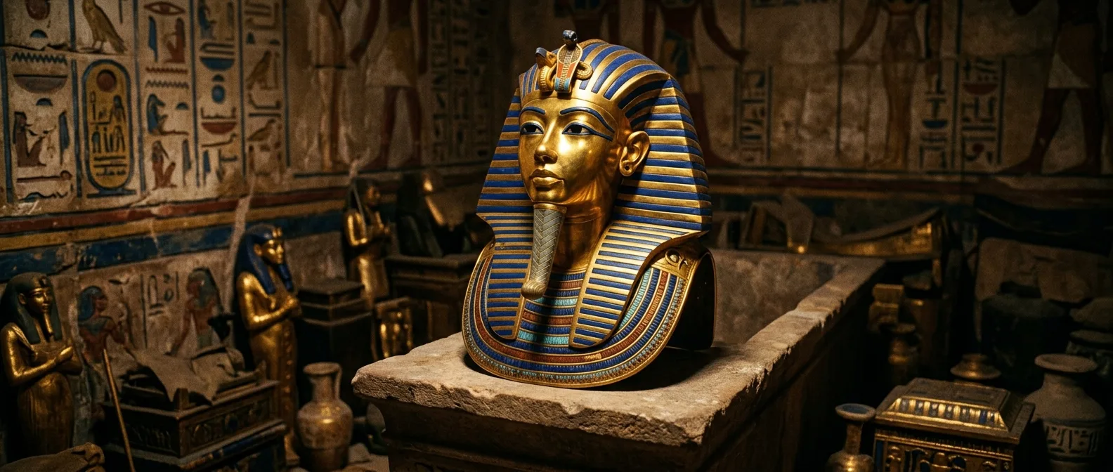 Ο τάφος του Τουταγχαμών στην Κοιλάδα των Βασιλέων και η χρυσή μάσκα του φαραώ