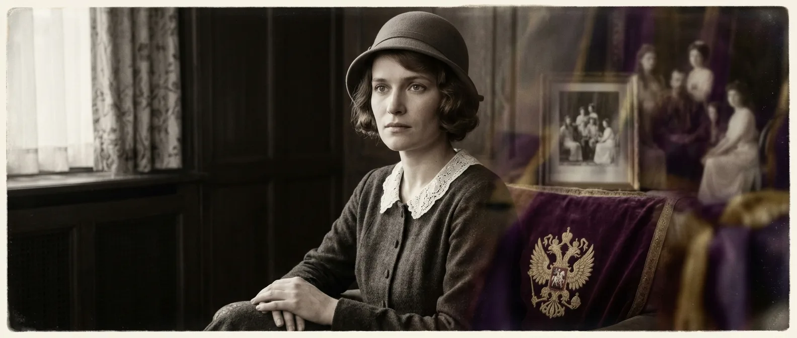 Anna Anderson posing as Grand Duchess Anastasia Romanov in the 1920s, showing the remarkable physical resemblance that convinced many