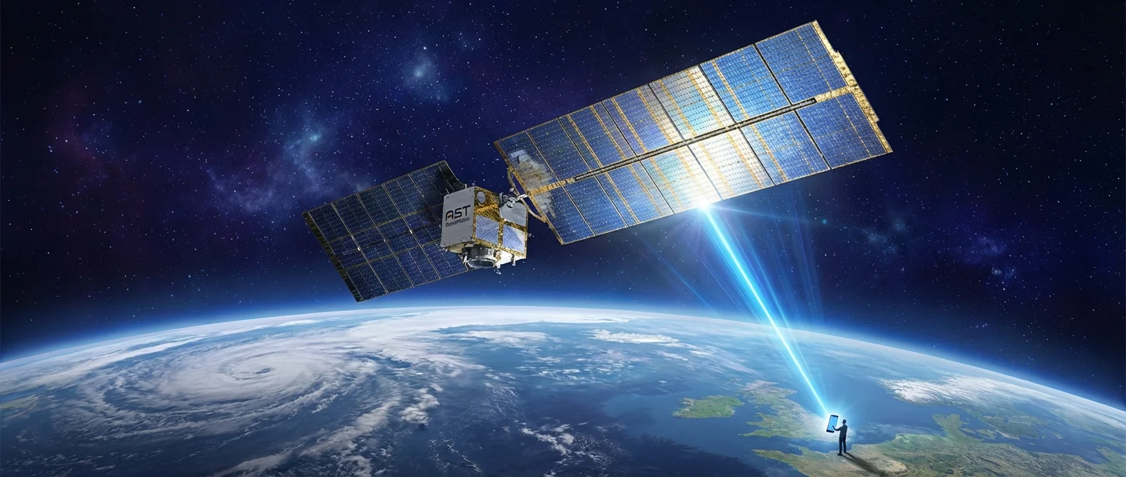 AST SpaceMobile satellite beaming 5G signals directly to smartphones on Earth