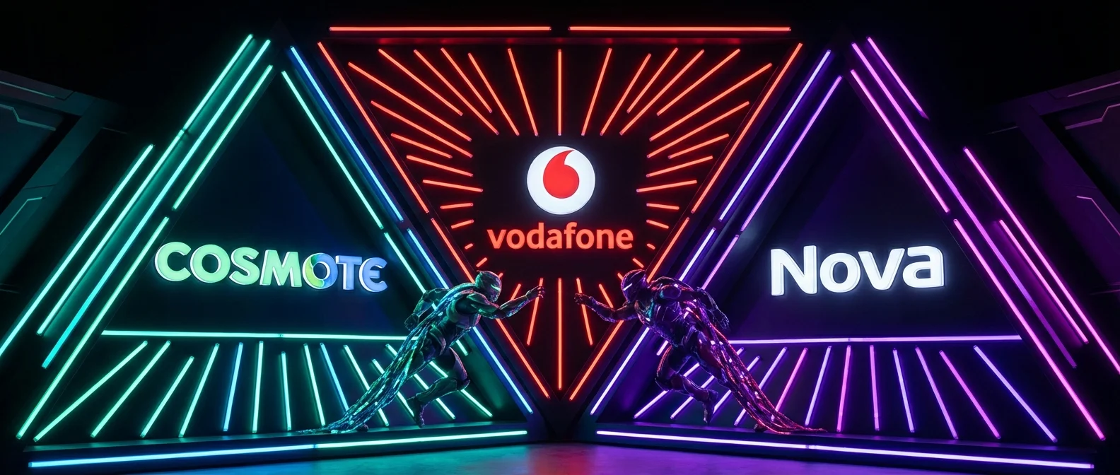 Cosmote vs Vodafone vs Nova 2026 comprehensive comparison chart showing prices, speeds and coverage maps