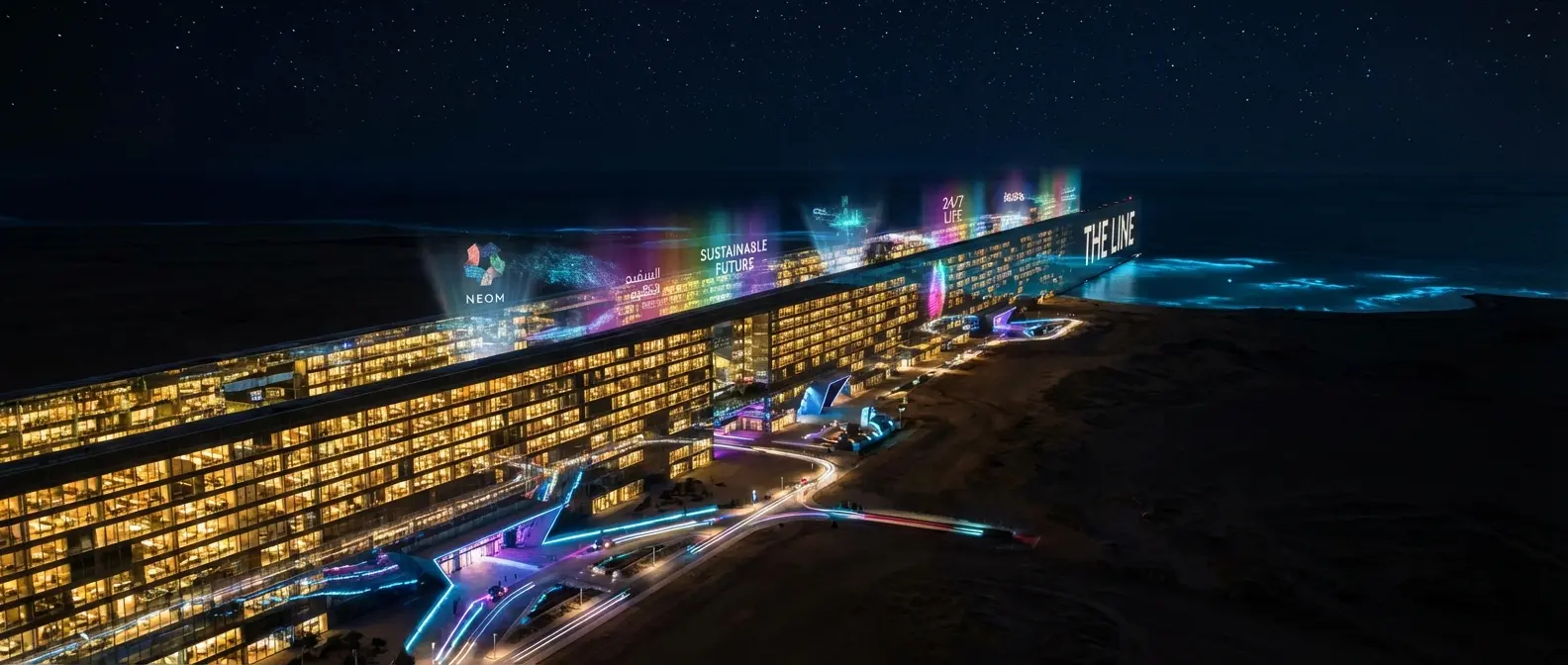 The Line - Κατακόρυφη διάταξη με διαφορετικά επίπεδα