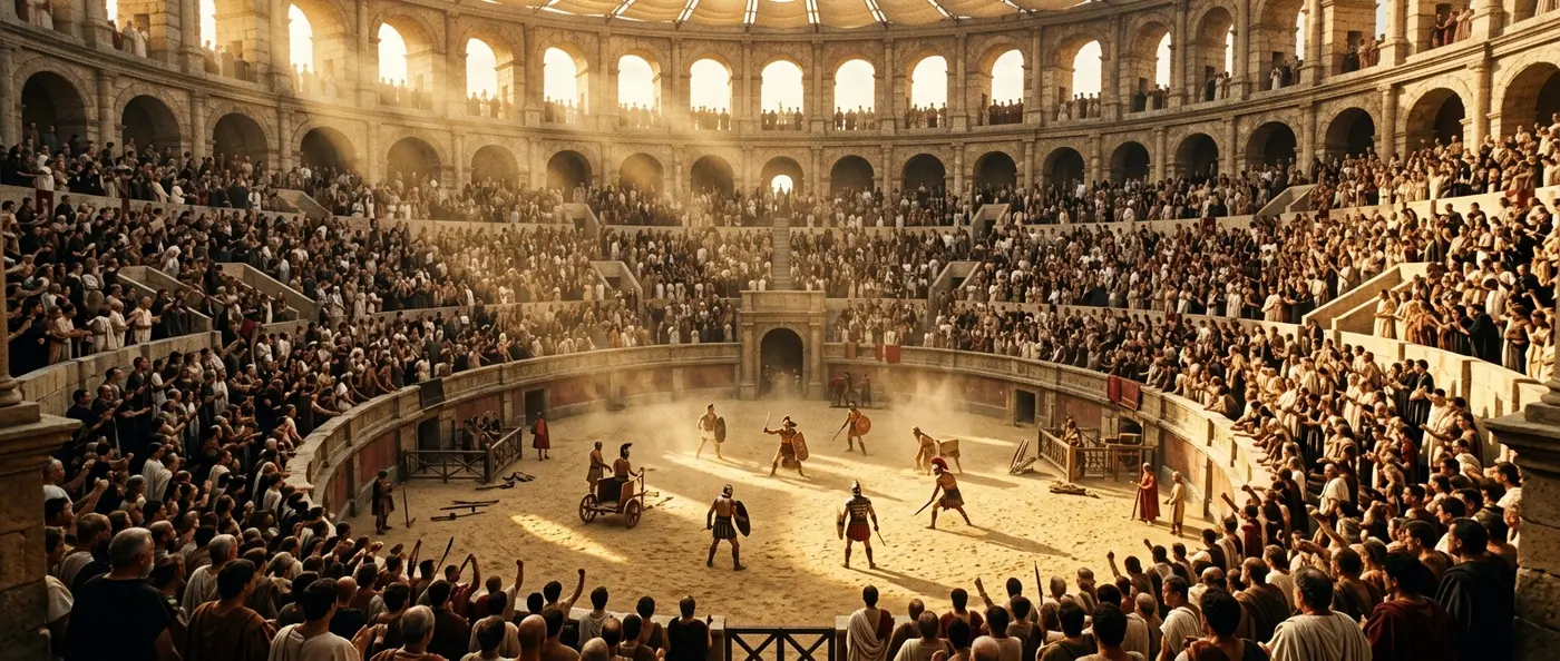 Το Κολοσσαίο της Ρώμης με τη χαρακτηριστική αρχιτεκτονική του και τις καταστροφές του χρόνου