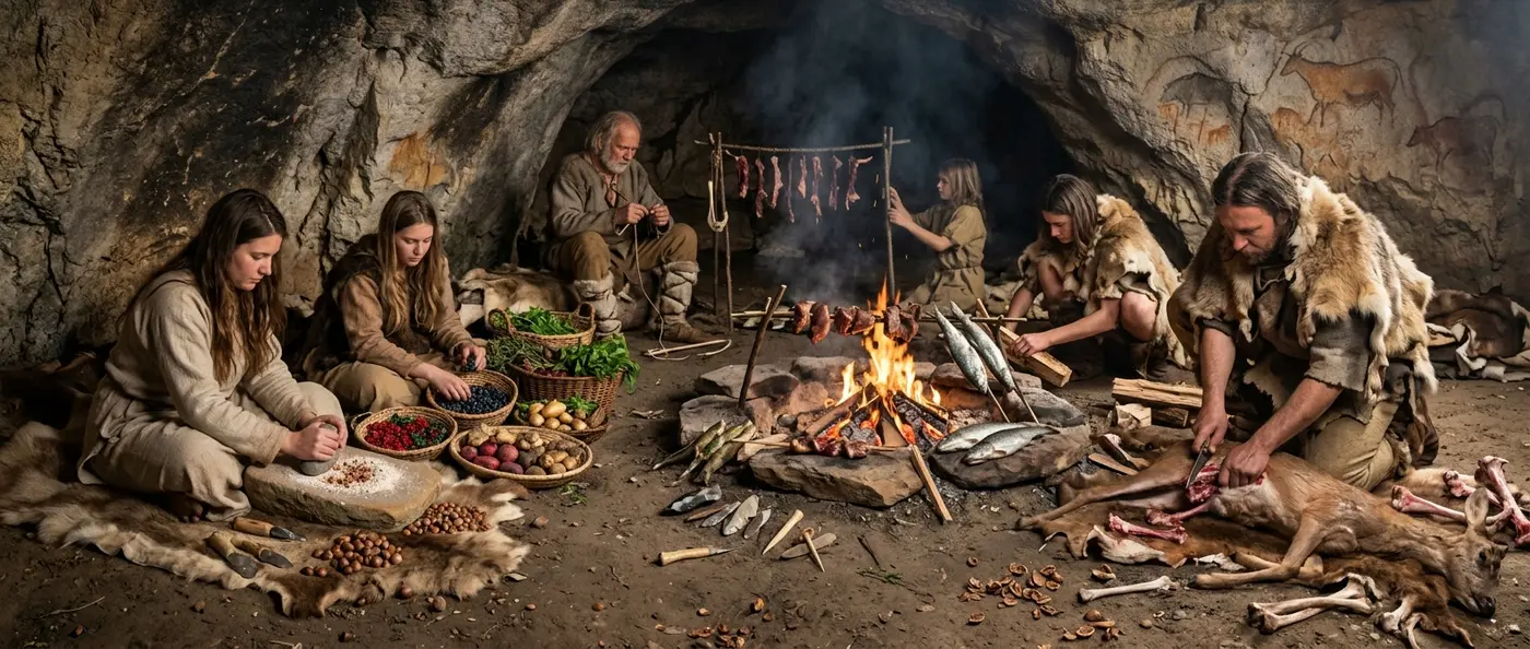 Archaeological evidence of diverse Stone Age European diet including animal bones and plant remains