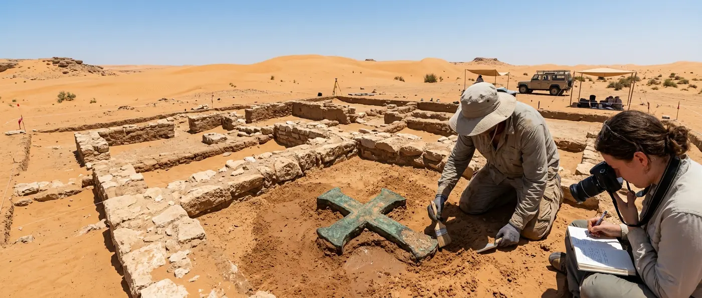 1,400-year-old Christian cross discovered in Abu Dhabi monastery ruins