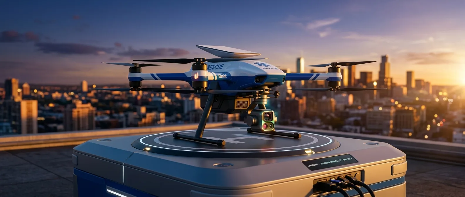 BRINC Guardian drone with Starlink connectivity for 911 emergency response operations