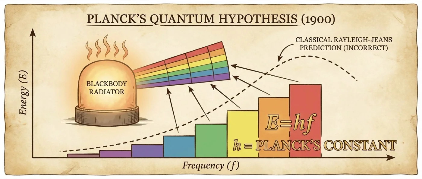 Max Planck working on quantum theory equations that revolutionized physics in 1900