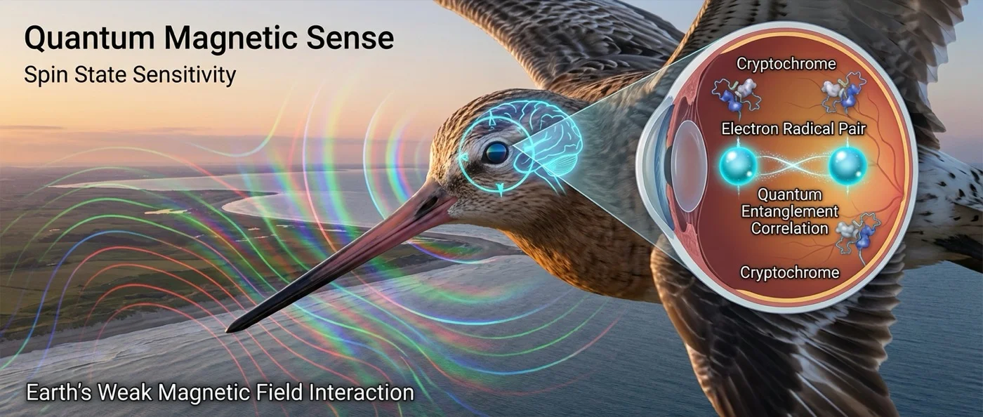 Migratory bird using quantum cryptochrome proteins to detect Earth's magnetic field for navigation