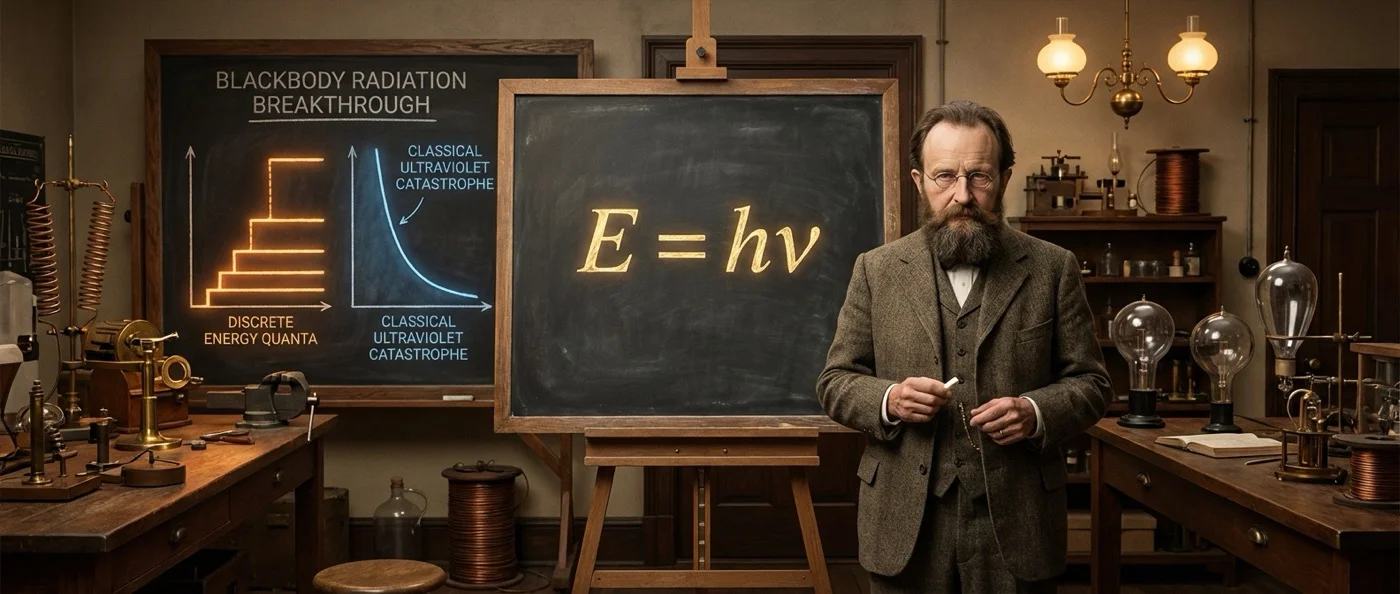 Max Planck portrait showing the physicist who accidentally invented quantum mechanics with his desperate mathematical trick