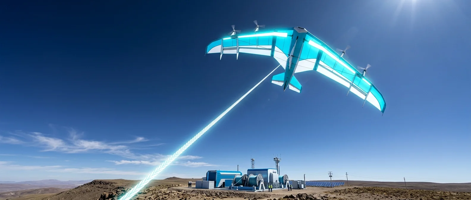High-altitude kite power system generating electricity at 500 meters with steady wind capture