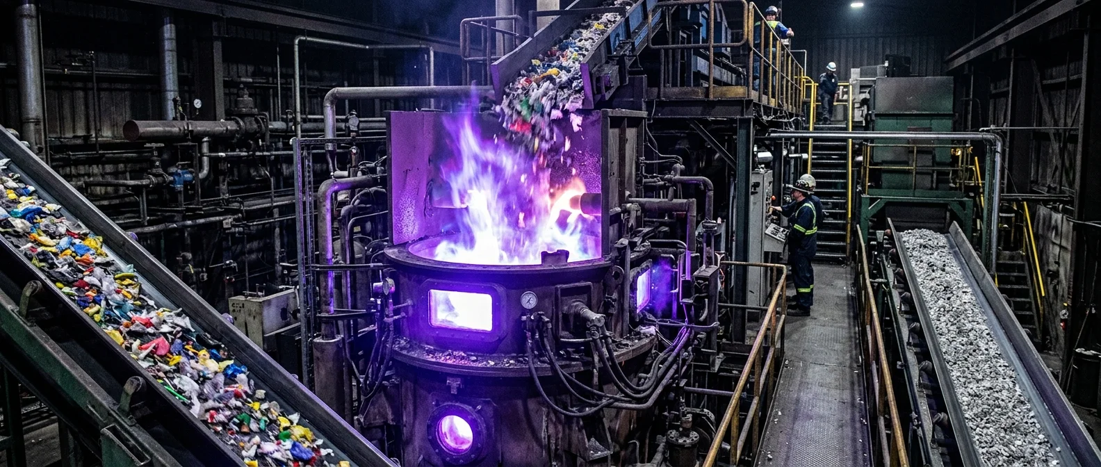 Αντιδραστήρας πλασματικής ανακύκλωσης με θερμοκρασία 10.000 βαθμών Κελσίου διαλύει πλαστικά σκουπίδια