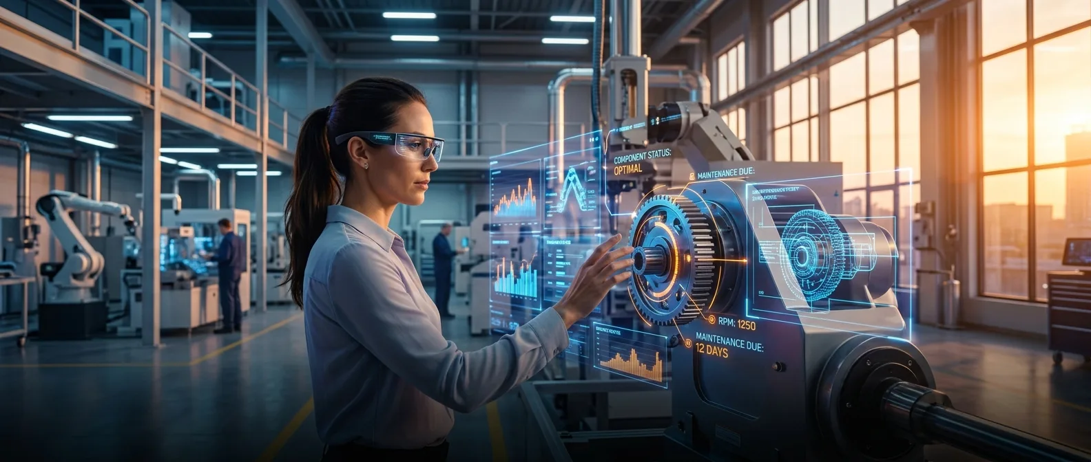 Corporate employees using AR glasses and VR headsets in modern office environment for enterprise XR training