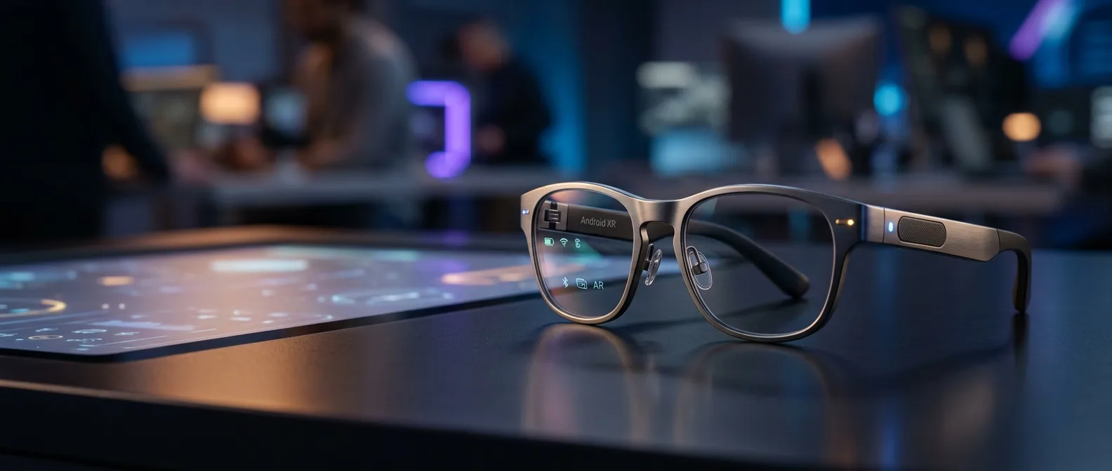 Google Android XR smart glasses with sleek design and monocular display technology