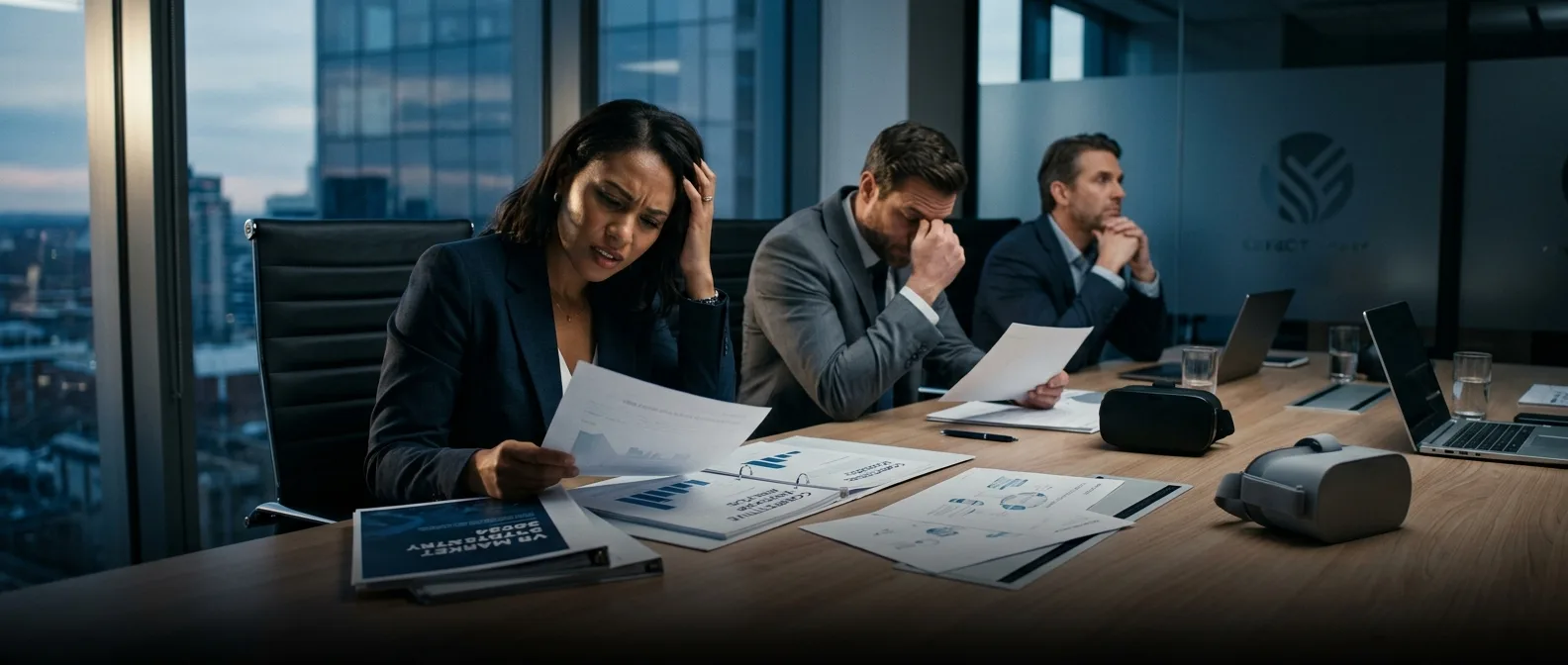 Meta Horizon Worlds VR platform interface showing virtual avatars and environments