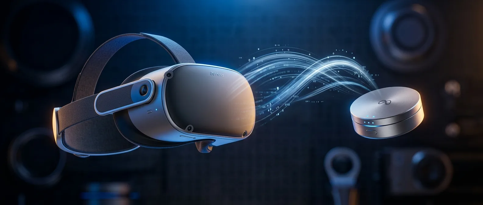 Meta Puffin ultra-light VR headset concept with detached compute puck design for 2026 release