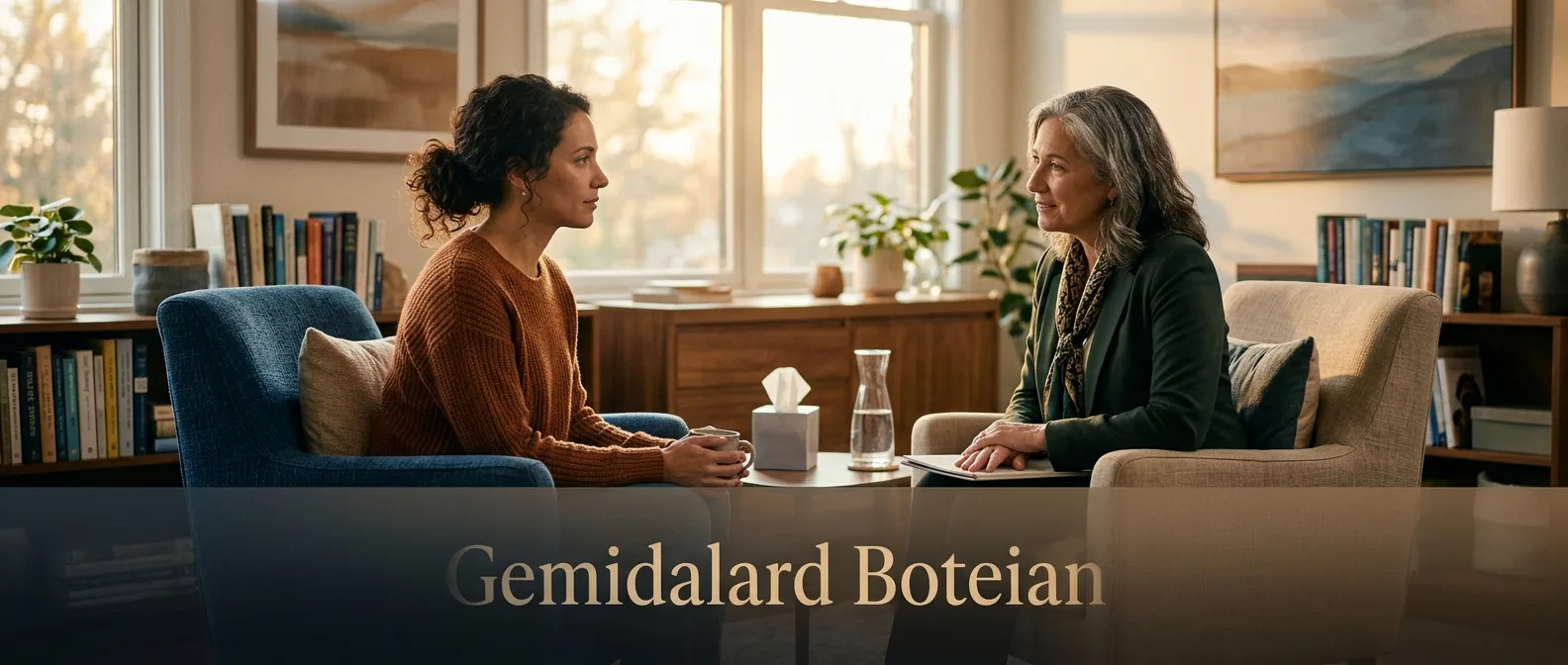 Patient in ACT therapy session showing improvement in both pain and mood symptoms