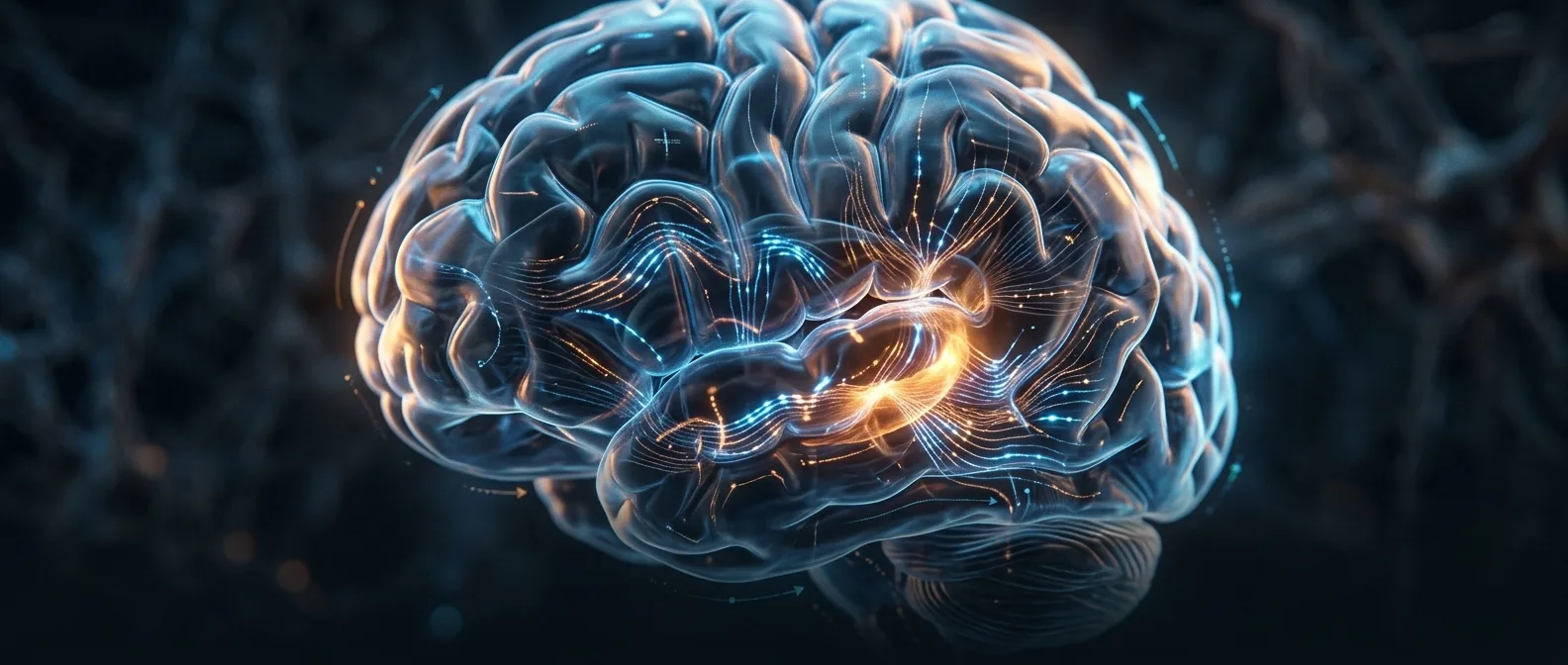 Brain scan showing neural activity during cardio exercise with ripple patterns in hippocampus