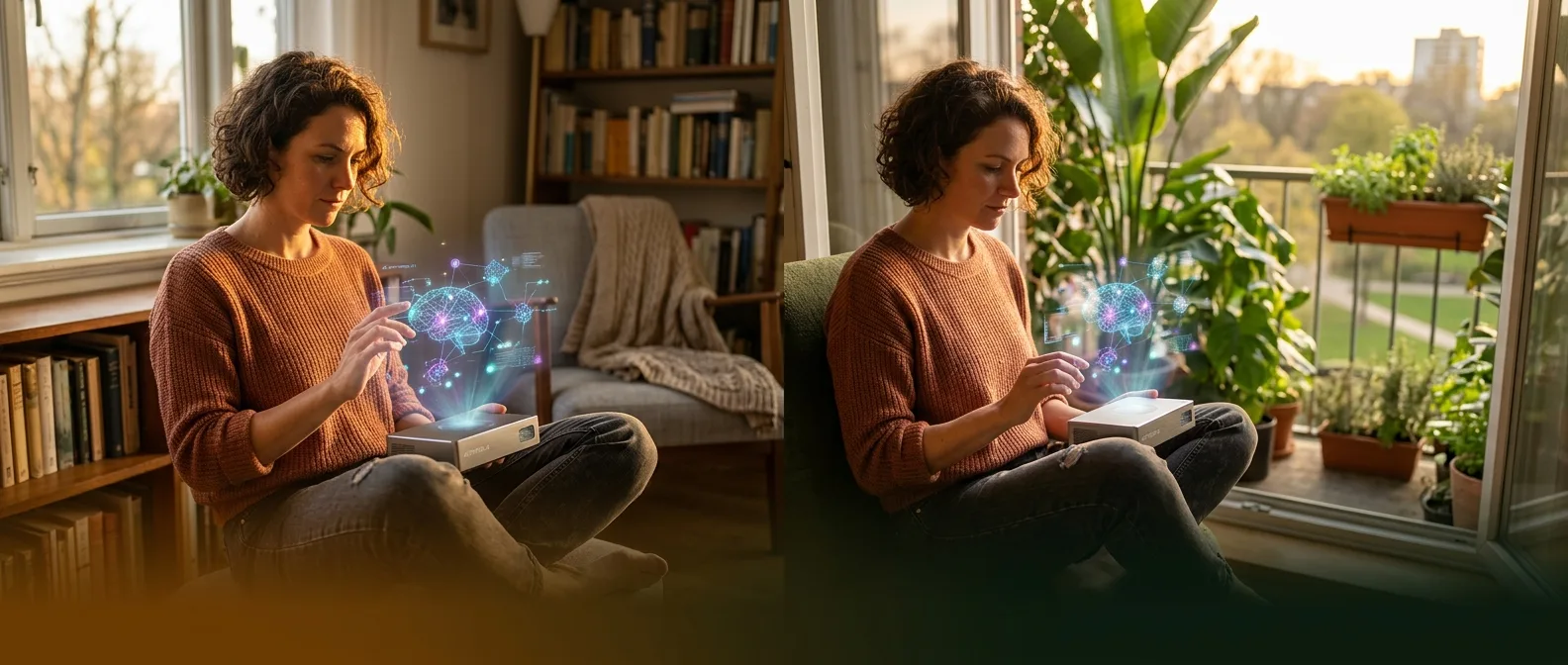 Brain neural networks showing AI-human hybrid intelligence connections