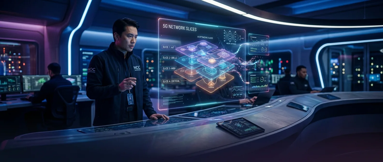 AI agents negotiating 5G network slices autonomously using machine learning algorithms