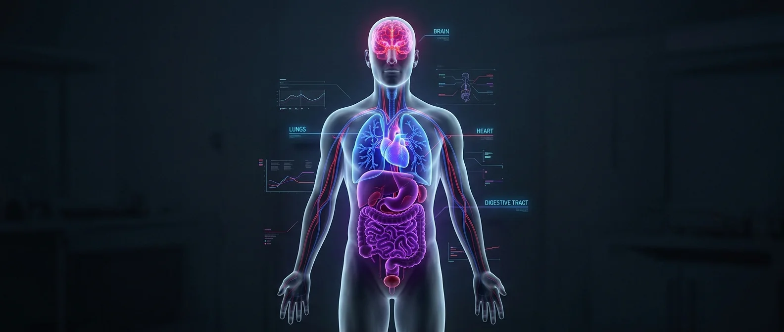 Infographic showing 10 amazing human body facts with scientific illustrations