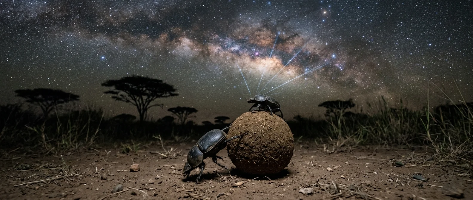 Dung beetle navigating using the Milky Way galaxy as celestial compass